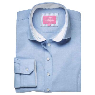 Brook Taverner Ladies Mirabel Long Sleeve Stretch Oxford Shirt Thumbnail