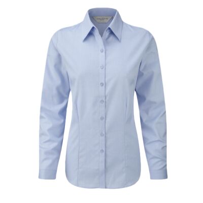 Russell Collection Ladies Long Sleeve Herringbone Shirt Thumbnail