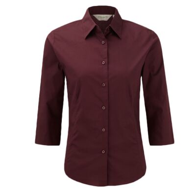 Russell Collection Ladies 3/4 Sleeve Easy Care Fitted Shirt Thumbnail