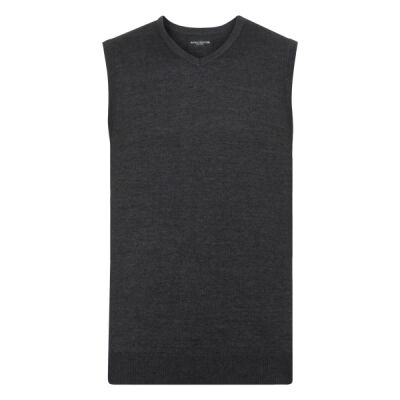 Russell Collection Sleeveless Cotton Acrylic V Neck Sweater Thumbnail